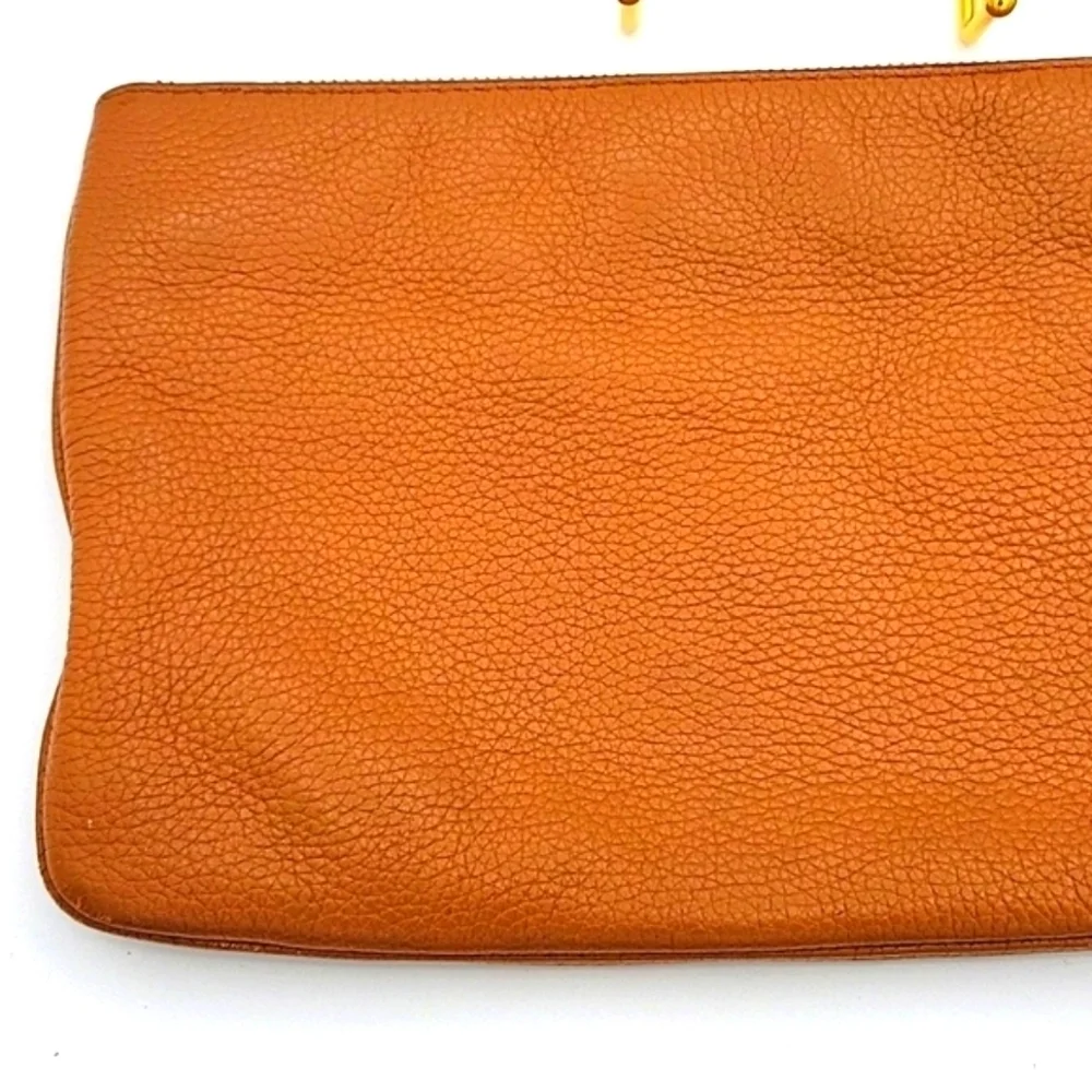 MICHAEL KORS Camel Leather Large Wristlet Cars Holder and Zipper pouch inside
